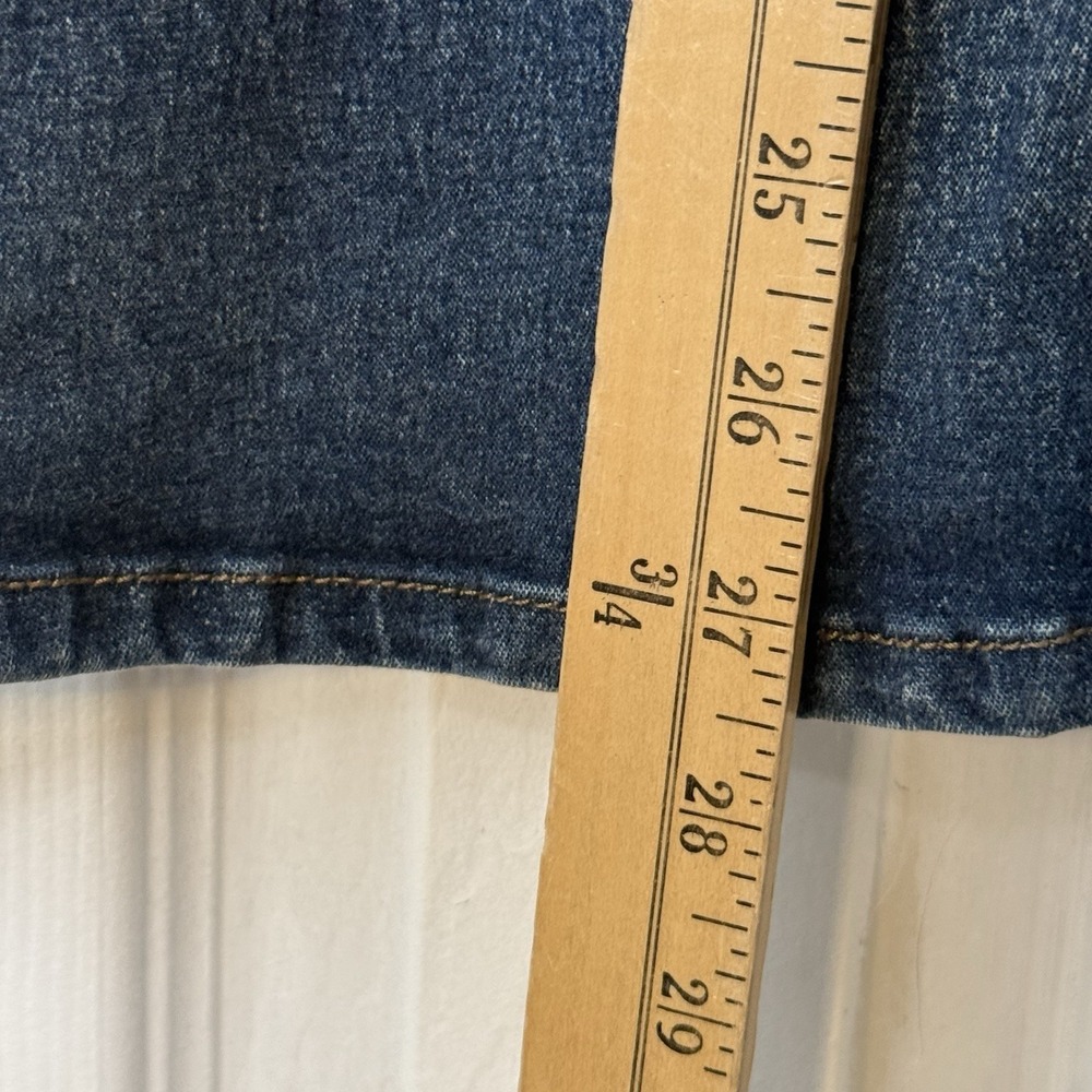 Vtg Y2K Mudd Lace Up Side Flare Jeans Size 16 Blue Dark Wash Boho Festival Bell - Picture 11 of 13